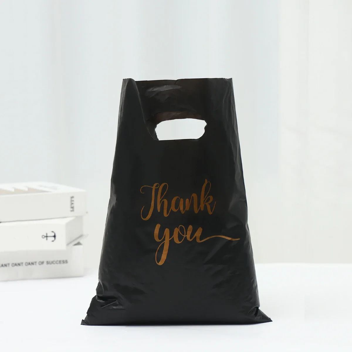 100pcs Thank You Gift Bags - Plastic Shopping Tote Bags for Birthday, Wedding, Party Favors, Candy, and Cookie Wrappers - 20*30cm