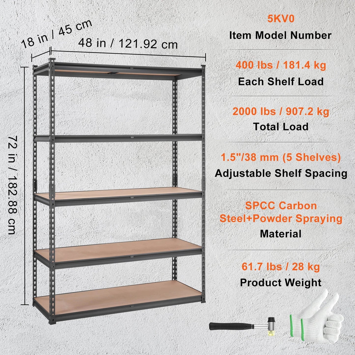 SucceBuy 5-Tier Heavy Duty Metal Storage Shelving Unit – Standing Organizer Rack for Kitchen, Living Room, Warehouse & Flower Stand