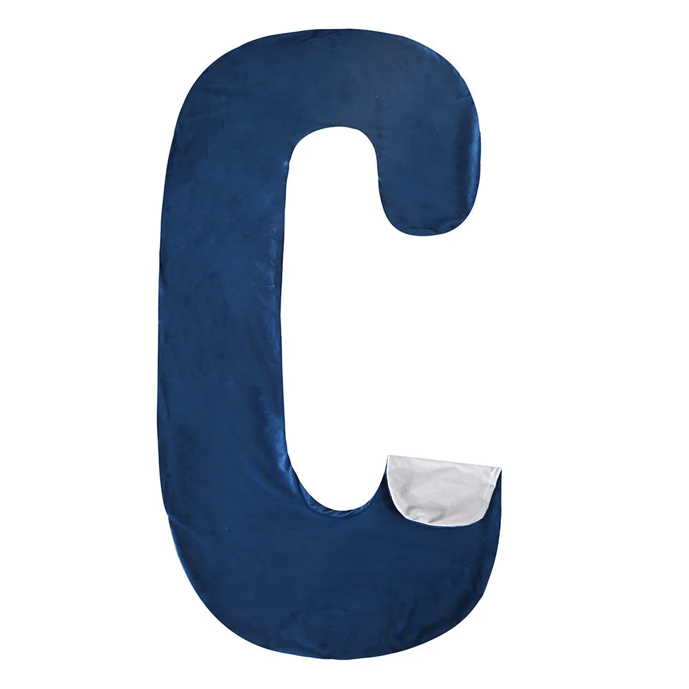 C-Shape Pregnancy Nursing Pillow Cover – Replacement Body Pillow Case for Maternity Sleep & Leg Support