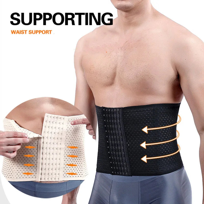 Men’s Slimming Body Shaper Waist Trainer – Trimmer Belt Corset for Abdomen, Belly & Tummy Control, Fitness Compression Shapewear