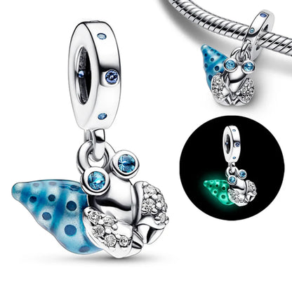 Chameleon Luminous Firefly & Butterfly Silver-Plated Charms - 925 Silver for DIY Bracelet Jewelry Making