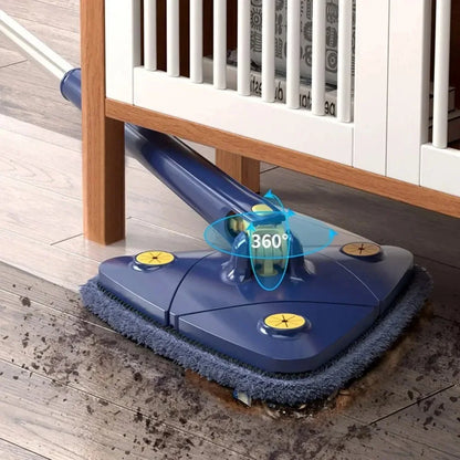 360° Rotatable Triangle Mop | Adjustable Long Handle Microfiber Mop for Wet & Dry Cleaning | Multifunctional Floor Cleaner