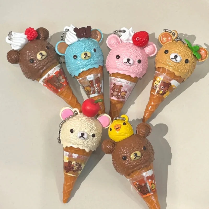 Kawaii Ice Cream Bear Figure - Capsule Blind Box Bead Chain Bag Pendant & Birthday Gift Toy