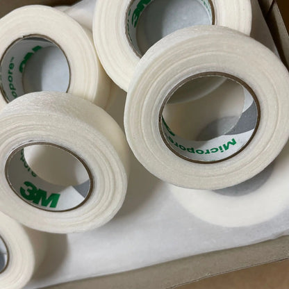 24pcs 3M Micropore Breathable Tape — 1/2" x 10yd Surgical Paper Tape for Lash Extensions & Sensitive Skin