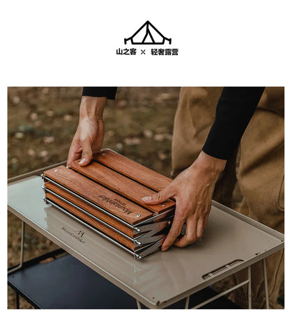 MOUNTAINHIKER Portable Camping Rack – 3-Tier Foldable Outdoor Table for Picnic & BBQ, Easy to Carry