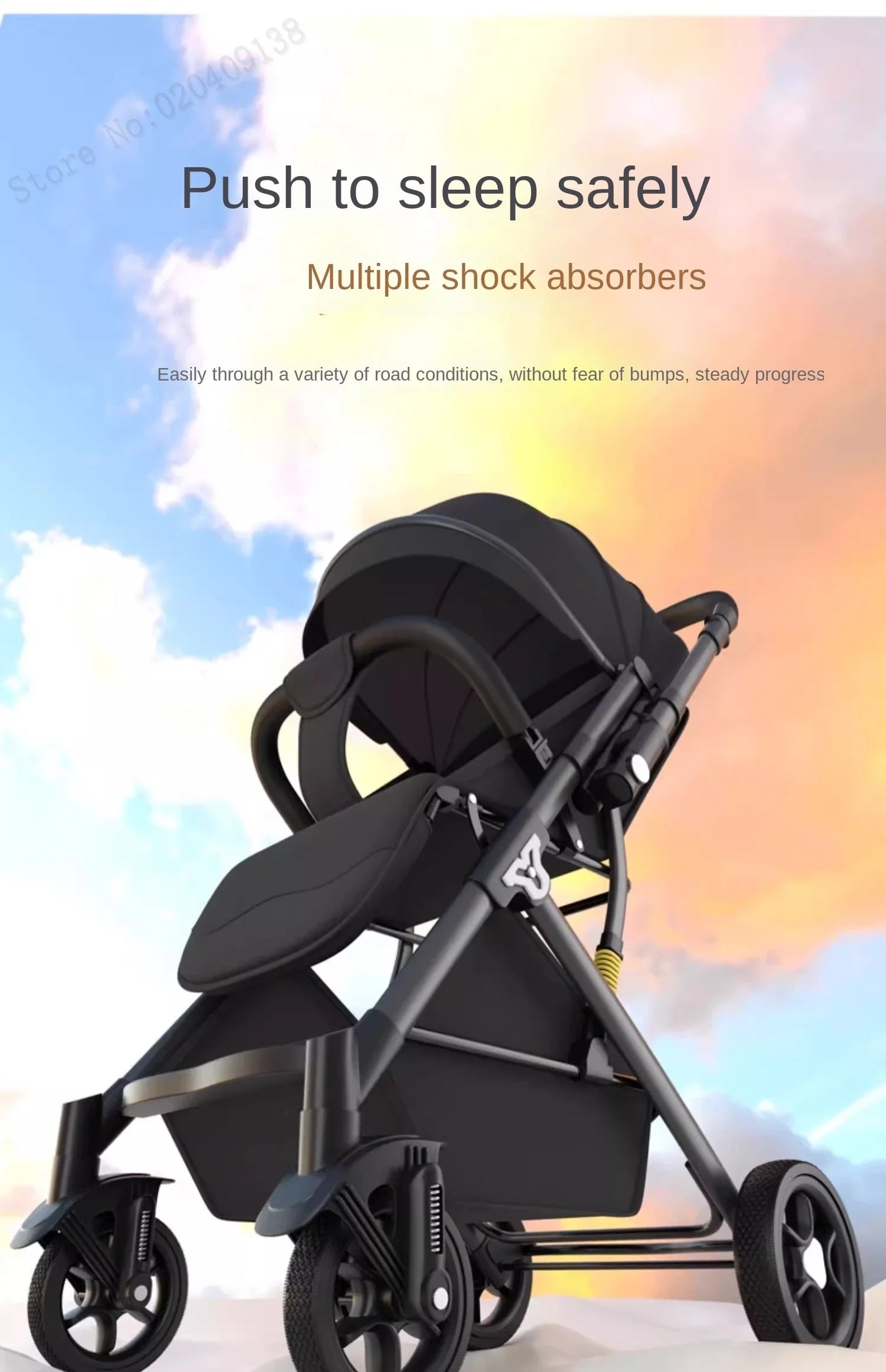 Lightweight Two-Way Baby Stroller — High Landscape, Spine Protection, 4-Wheel Newborn Push Trolley