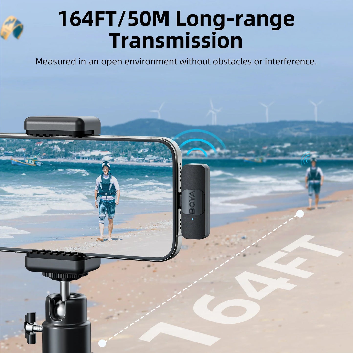 BOYA BY-V Wireless Lavalier Microphone – Professional Mini Mic for iPhone, iPad, Android, Live Broadcast, Gaming, Recording & Vlog