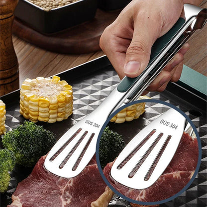 Non-Slip Stainless Steel Food Tongs – Meat, Salad and Bread Clip for Barbecue, Grill and Buffet | Kitchen Cooking Tools