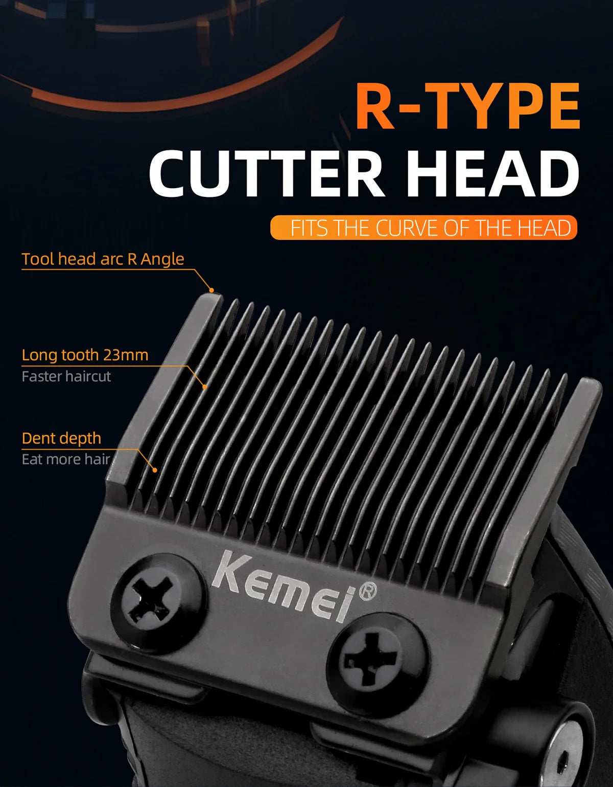 Kemei Professional Hair Clipper – 9000 RPM Electric Hair Cutting Machine, Adjustable Cordless Trimmer with Base for Barbers