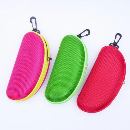 KLASSNUM Portable EVA Glasses Case - Colorful Sunglasses Hard Case with Zipper, Carabiner Hook, Eyeglasses Protector Box Holder