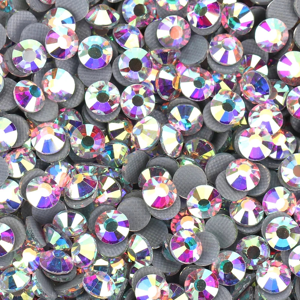 YHB 101-127 Hotfix Crystal Rhinestones - Glitter Glass Flatback Gems for Bags, Shoes, Garments, Phone & Nail Art DIY