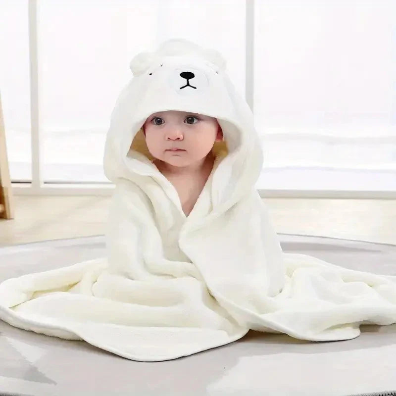 Animal Baby Bathrobe – Soft, Quick-Absorbent Hooded Coral Velvet Sleeping & Cuddle Robe for All Occasions