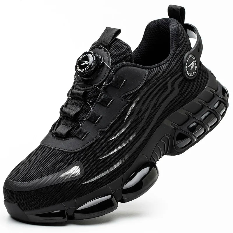 Rotating Button Men’s Safety Shoes – Anti-Smash & Anti-Puncture Work Boots, Fashion Sport Protective Footwear