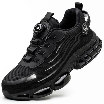 Rotating Button Men’s Safety Shoes – Anti-Smash & Anti-Puncture Work Boots, Fashion Sport Protective Footwear