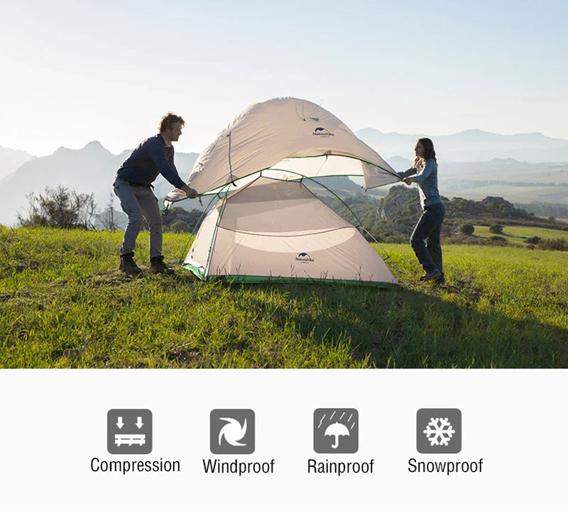 Naturehike Cloud Up 2-Person Camping Tent – Waterproof, Ultralight, Easy Build Beach Tent for Hiking & Backpacking Outdoors