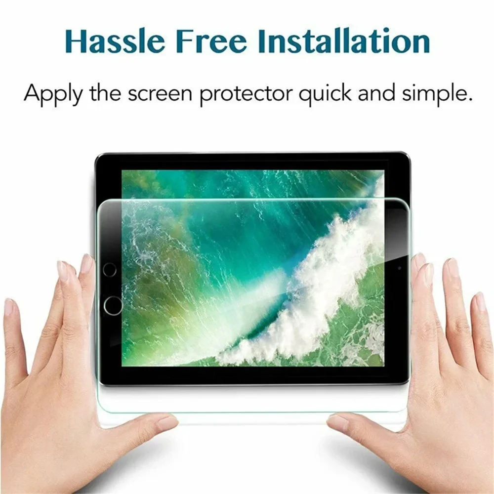 2PCS 9H Tempered Glass Screen Protector for iPad (10.2/9.7/10.5/10.9/11) Pro, Air & Mini – Anti-Scratch HD Protective Film