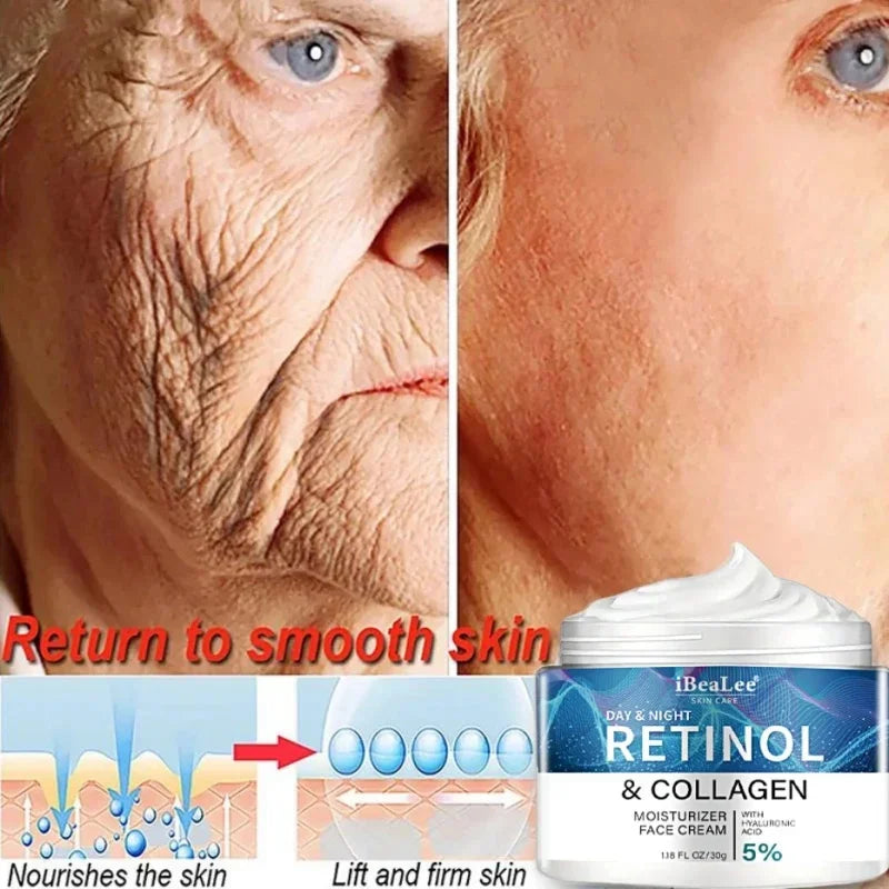 Men’s Retinol Anti-Wrinkle Cream – Collagen Firming Moisturizer for Face & Neck, Korean Anti-Aging Skin Care