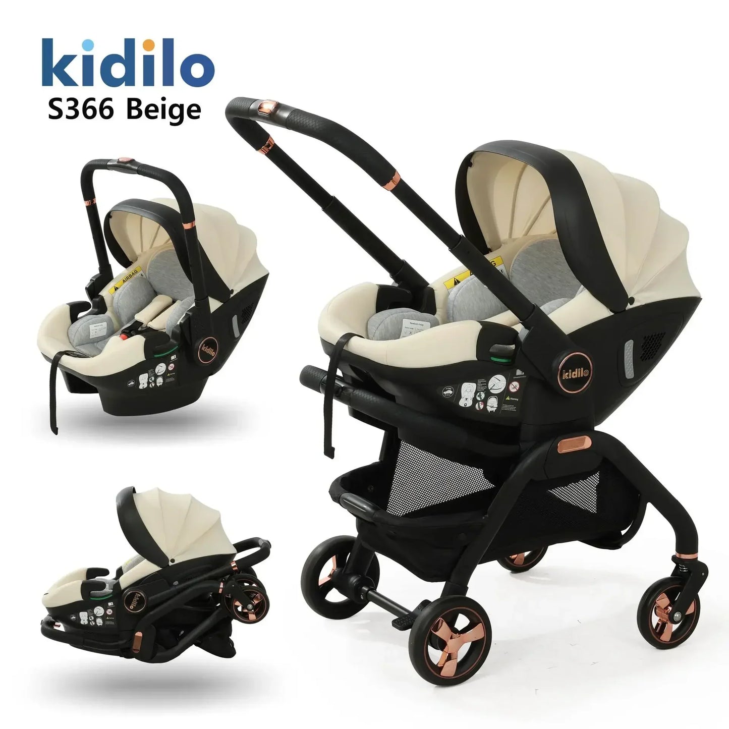 Multi-Functional Newborn Baby Stroller — Portable 4-in-1 Sleeping Basket, Safety Seat & Travel Cart