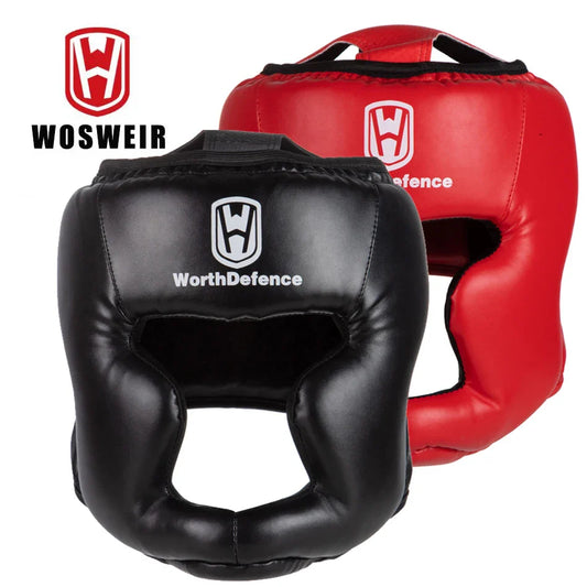 WOSWEIR Kickboxing Helmet – PU Protective Gear for Karate, Muay Thai, MMA, Sanda & Boxing – Adult & Kid Training Equipment