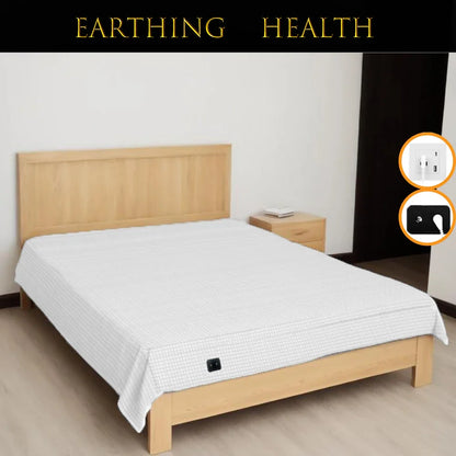 10% Silver Fiber Grounding Bedsheet with Earthing Cord Antistatic Conductive Health Protection Sheet for Stress Relief Sleep Support