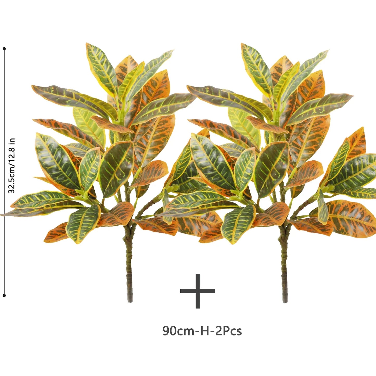 32–120cm Artificial Banyan Tree Branch – Tropical Fake Plant with Red Leaves for Home, Garden & Indoor Decorative Display