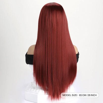 26" Long Straight Synthetic Wig – Fashion Color Wig for Women, Daily Wear, Halloween Costume, Party & Cosplay