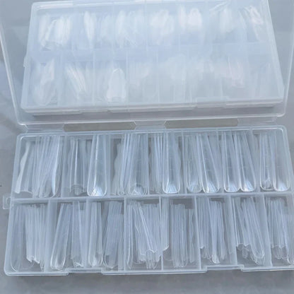 180pcs Sandwich Dual Nail Forms – 15 Sizes Coffin & Almond Nail Extension Molds for Manicure, Top & Bottom Forms