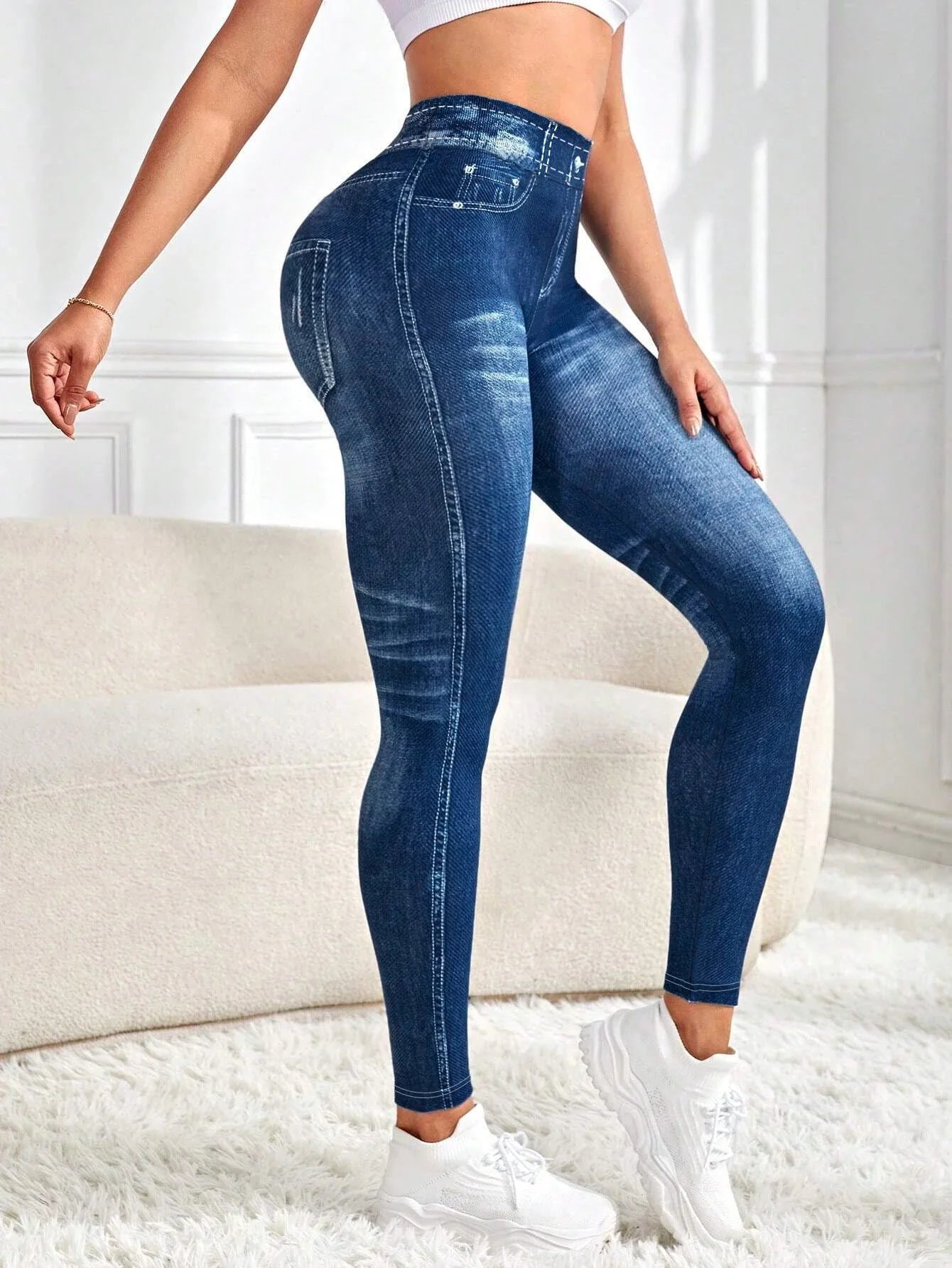 Women's Non Denim Leggings - High Stretch Yoga Gym Workout & Casual Fitness Tights