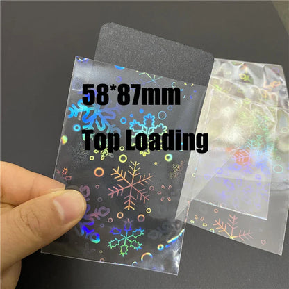 50pcs Heart-Shaped Foil Card Sleeves — 11 Styles, Top-Loading Protector for Pokémon, YGO, Board Games, Photos & K-Pop Cards