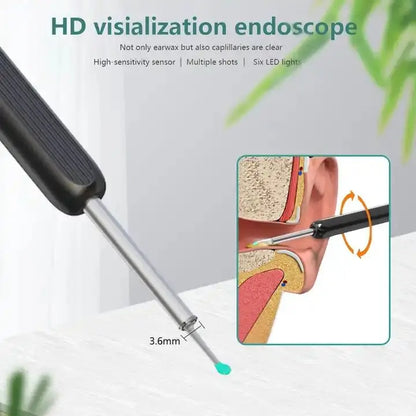 Wireless Smart Visual Ear Cleaner – 1296P Camera Otoscope Ear Wax Removal Health Care Kit