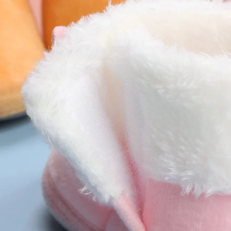 Newborn Baby Pompom Booties - Soft Warm Anti-Slip Shoes for Infants and Toddlers