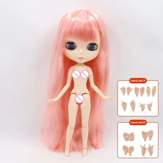ICY DBS Blyth Doll – 1/6 BJD Customized Nude Joint Body, White Skin Glossy & Matte Face, 30cm Girl Toy Gift
