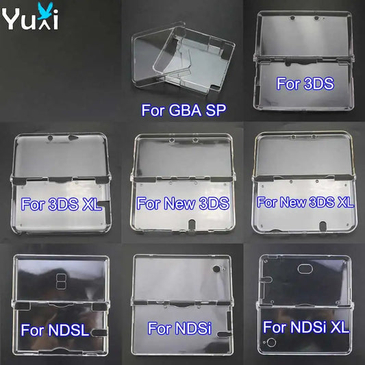 YuXi Clear Plastic Protective Case for NDSL, NDSi, New 3DS XL & GBA SP – Hard Shell Crystal Cover