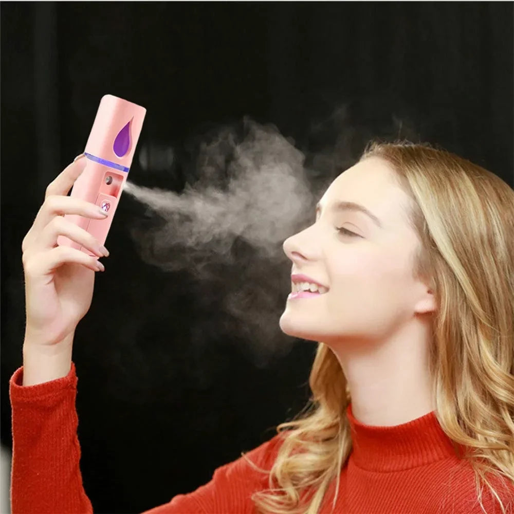 Handheld Nano Facial Mist Sprayer — Hydrating Face Steamer & Eyelash Extension Cleaner