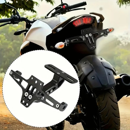 Motorcycle Rear License Plate Mount — Aluminum Alloy Bracket, Universal Motorcycle Accessory & Modification Part