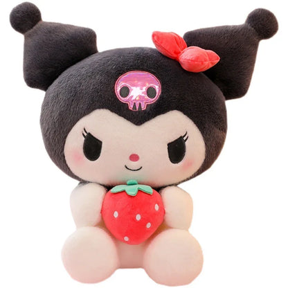 22/35cm Sanrio Strawberry Kuromi Pillow Plush Toy – Soft Stuffed Animal & Strawberry Melody Doll, Gift for Girls