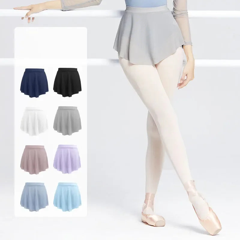 Women's Ballet Dance Skirt - Side Split Soft Mesh Elastic Tutu Wrap Skirt