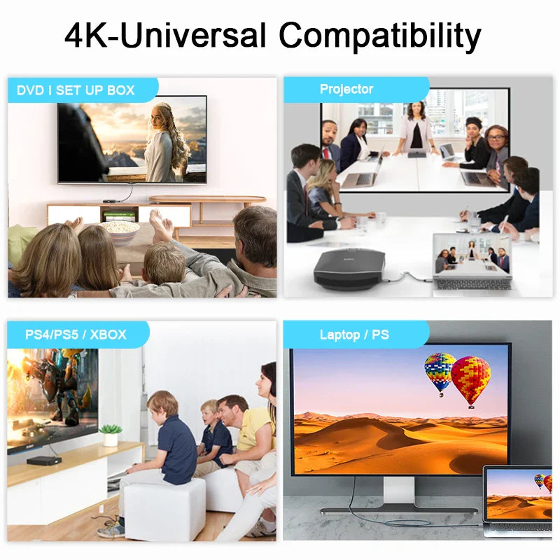 4K HDMI Cable - High-Speed 18Gbps HDMI 2.0 Cable with HDR, 3D Braided Cord, ARC Compatible for MacBook Pro 2021, UHD TV, Projector, PC