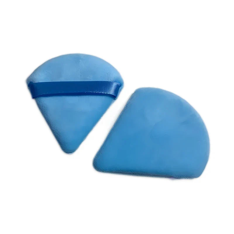 2PCS Velvet Triangle Makeup Puffs – Soft Washable Cosmetic Sponges for Wet & Dry Use with Foundation, Powder, Blush & Shadow