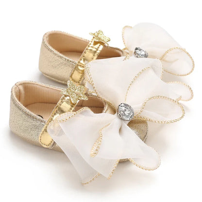 Infant Princess Pre-Walker Shoes - Bowknot Soft Sole Sandals for Baby Girls 0–1 Year