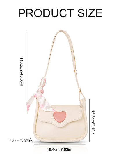 Women's Slanting Cross Bag: Retro Saddle Bag, Fashionable Hundred Love Design - Niche Shoulder Bag