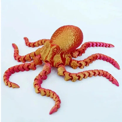 3D Printed Flexible Octopus Fidget Toy - Movable Joint Ocean Animal Desk Ornament and Kids Gift Decor