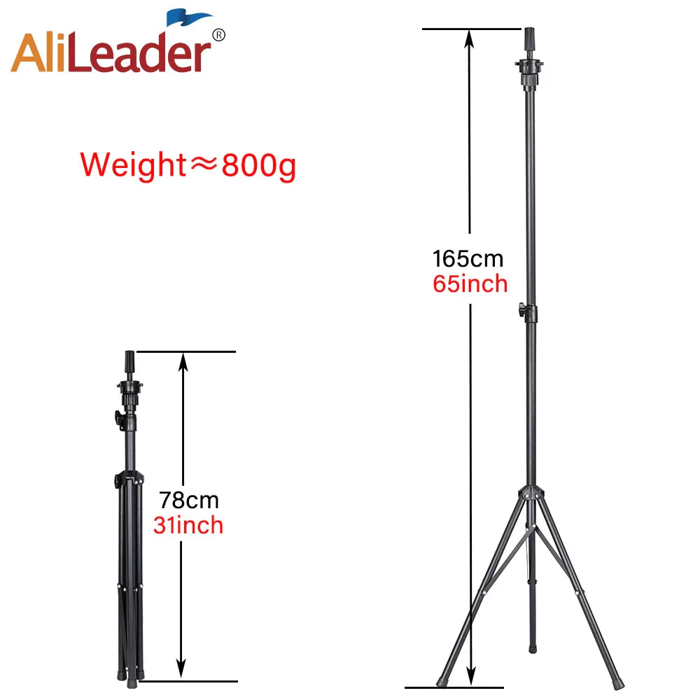Multifunction Wig Stand — 3-Holder Tripod for Mannequin Heads, Training Dolls & Canvas Blocks