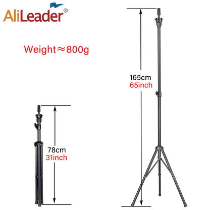 Multifunction Wig Stand — 3-Holder Tripod for Mannequin Heads, Training Dolls & Canvas Blocks