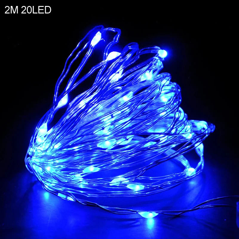 2M 20LED Santa Claus & Snowflake Light String – Christmas Decoration for Home, Xmas Tree, Kids Gift, and New Year 2025