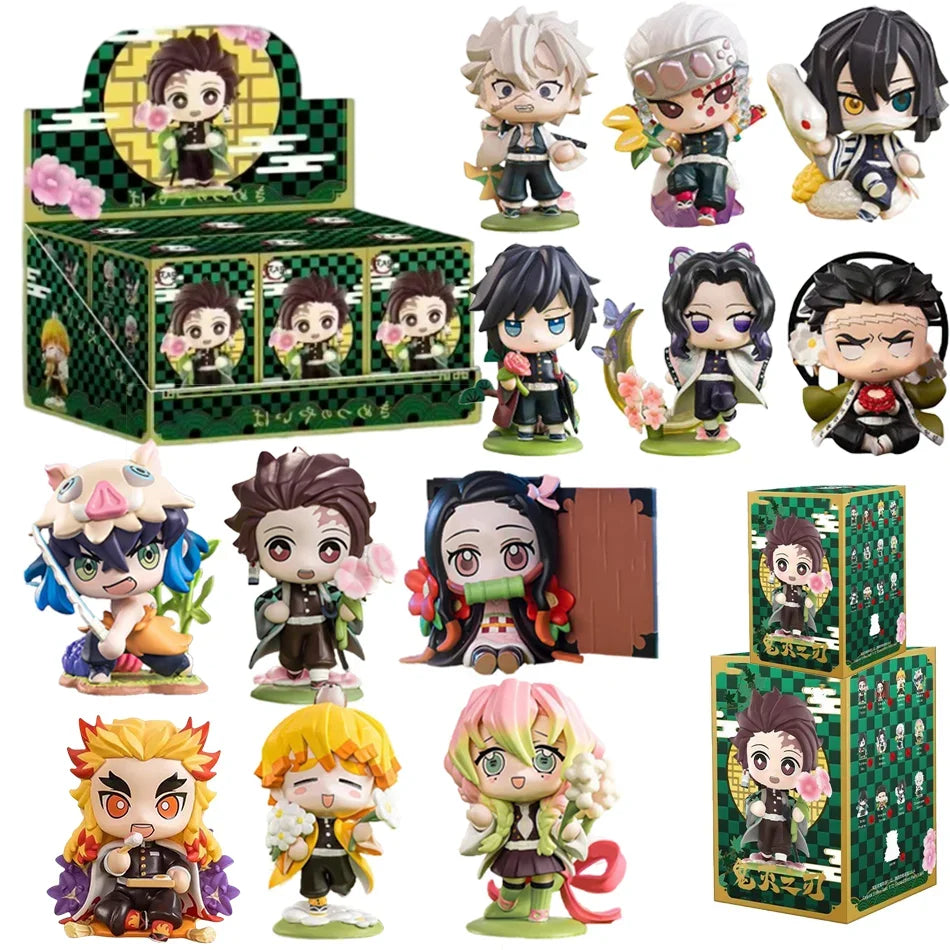 Anime Demon Slayer Blind Box Figures — 1-12pcs Tanjiro & Nezuko PVC Model Ornaments, Kids Christmas & Halloween Gift