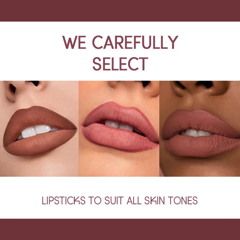 USHAS 12-Color Matte Lipstick & Lip Liner Set – Long-Lasting, Waterproof, Non-Stick Easy Coloring Lip Makeup Kit