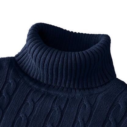 Men's Turtleneck Woolen Sweater - Casual Rollneck Knitted Warm Jumper Winter Pullover Top