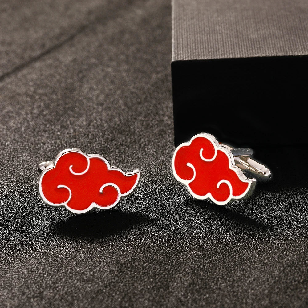 New Cloud Red Cufflinks for Men – Modern Metal Sleeve Buttons, Wholesale Gemelos