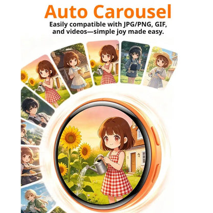 Anime Digital Badge Pin - HD Touchscreen Photo & Video Display E-Badge for Cosplay, Parties & Fandoms